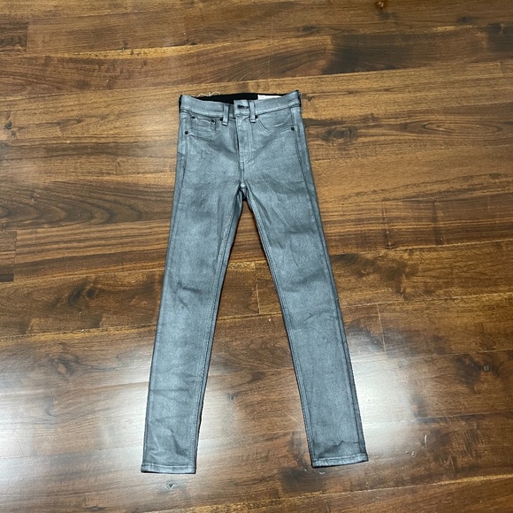 RAG AND BONE SHINNY SILVER PANTS
